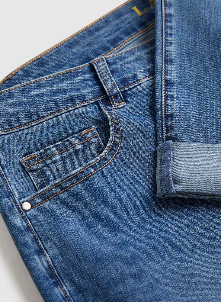 Rolled Cuff Denim Capris