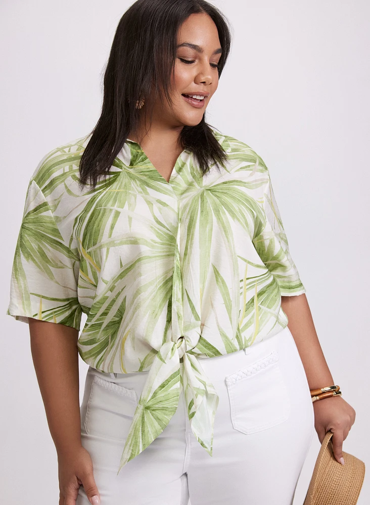 Palm Print Blouse
