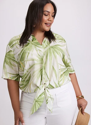 Blouse à motif de palmiers