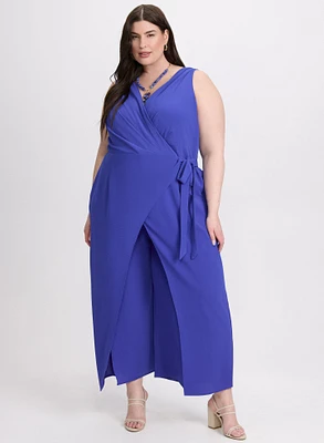 Faux-Wrap Jumpsuit