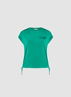 Solid T-Shirt with Satin Details