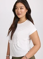 Cotton Crochet Applique T-Shirt