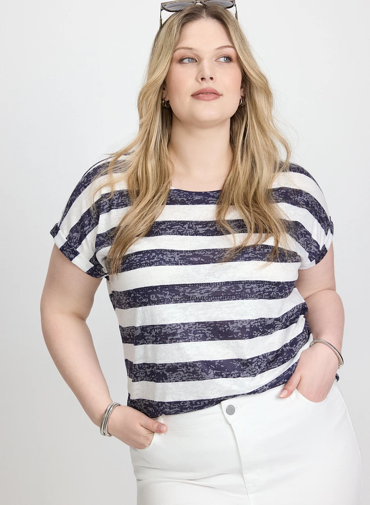 Striped Burnout T-Shirt