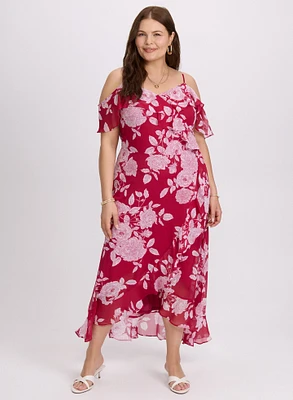 Robe midi à motif floral