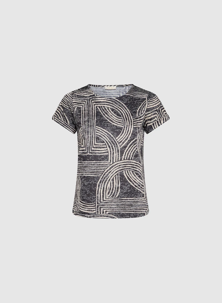 T-shirt à rayures abstraites