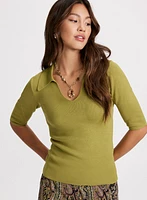 V-Neck Polo Sweater