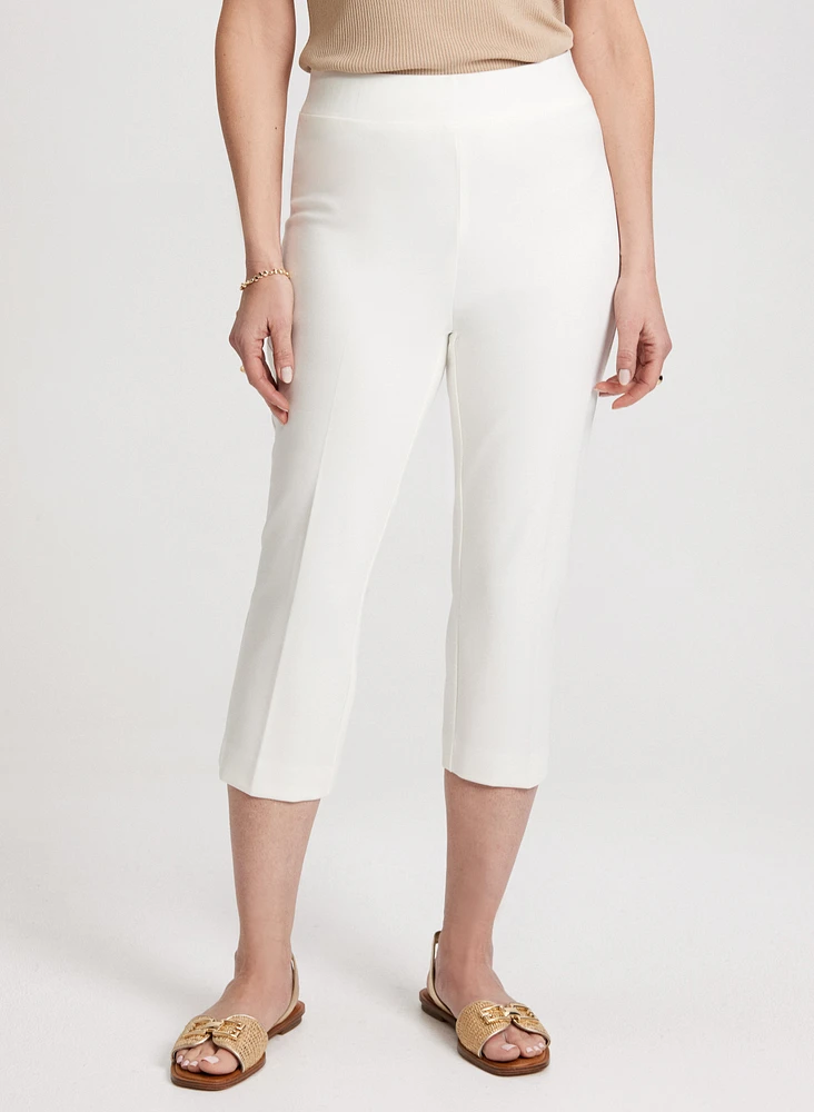 Slit Detail Straight-Leg Capris