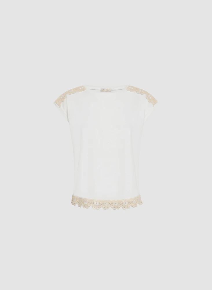 Crochet Hem T-Shirt