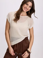 Metallic Knit Pullover