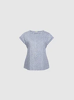 Diagonal Stripe Cap Sleeve Top