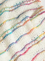 Multi-Striped Pointelle Knit Sweater
