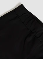 Slit Detail Straight-Leg Capris