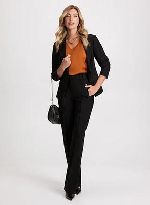 Notch Collar Blazer & Straight Leg Pants