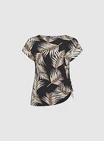 Palm Print Jersey Top
