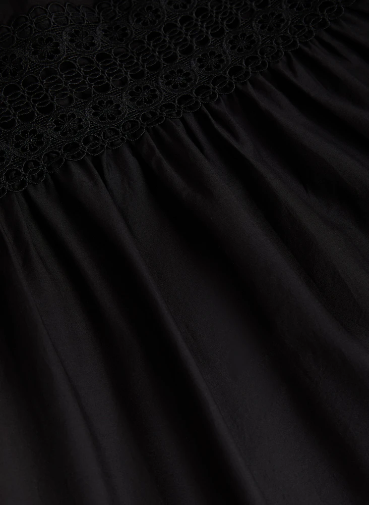 Ruffle V-Neck Fit & Flare Dress