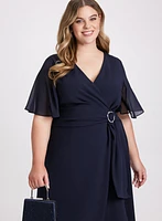 Metallic Brooch Dress