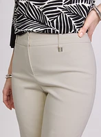 Tab Detail Slim-Leg Capris