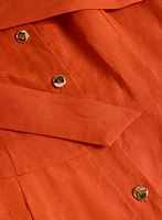 Robe midi en lin avec ruban à nouer