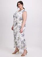 Robe cache-coeur florale à volants