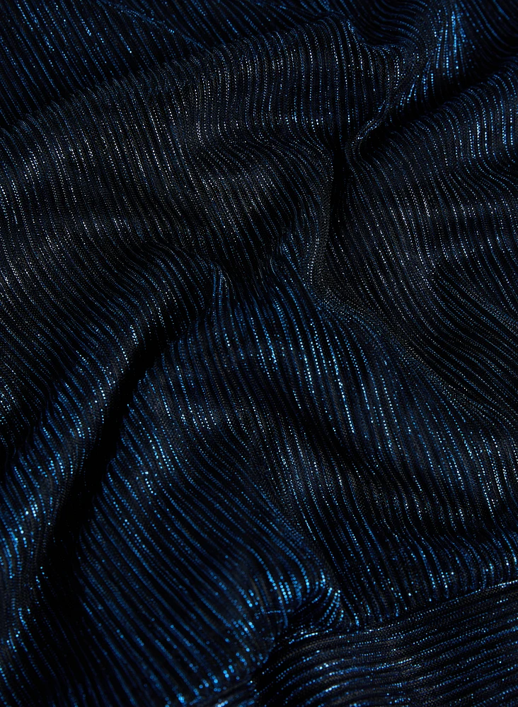 Metallic Plissé Top