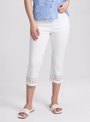 Perforated Denim Capris