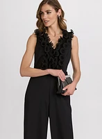 Organza Ruffle Detail Jumpsuit