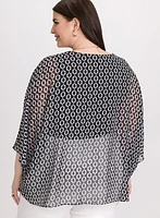 Geometric Chiffon Blouse