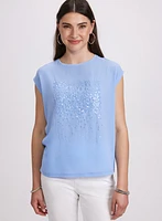 Sequined Gradient Motif Top