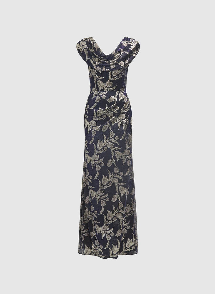 Floral Cowl Neck Dress