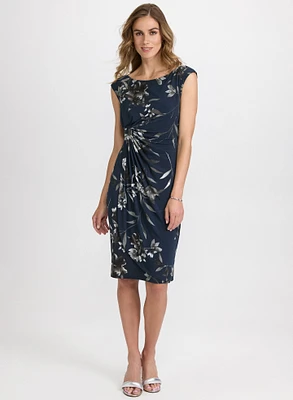 Draped Floral Dress