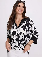 Printed Elbow Sleeve Top