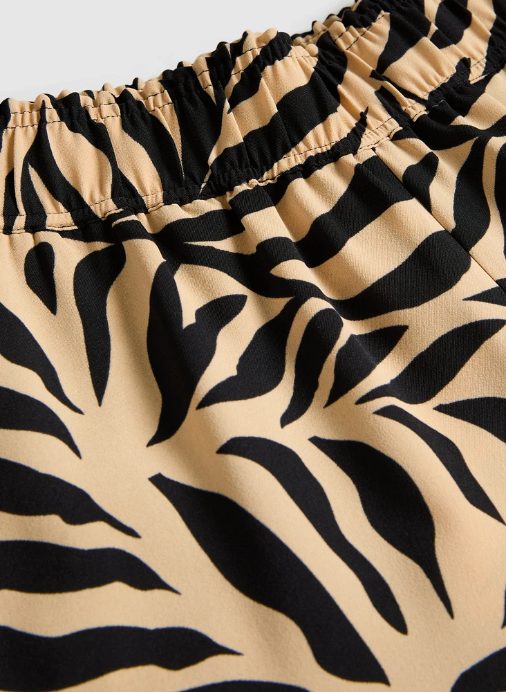 Pantalon Olivia large à motif palmier