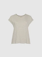 Striped Cap Sleeve T-Shirt