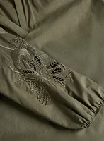 Embroidered 3/4 Sleeve Blouse