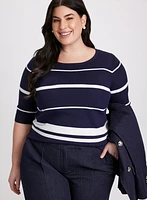 Stripe Print Knit Pullover