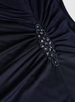 Sparkling Brooch Evening Dress