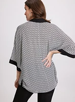 Geometric Contrast Blouse