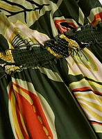 Leaf Print Maxi Dress