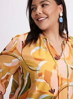 Floral Split Neck Blouse