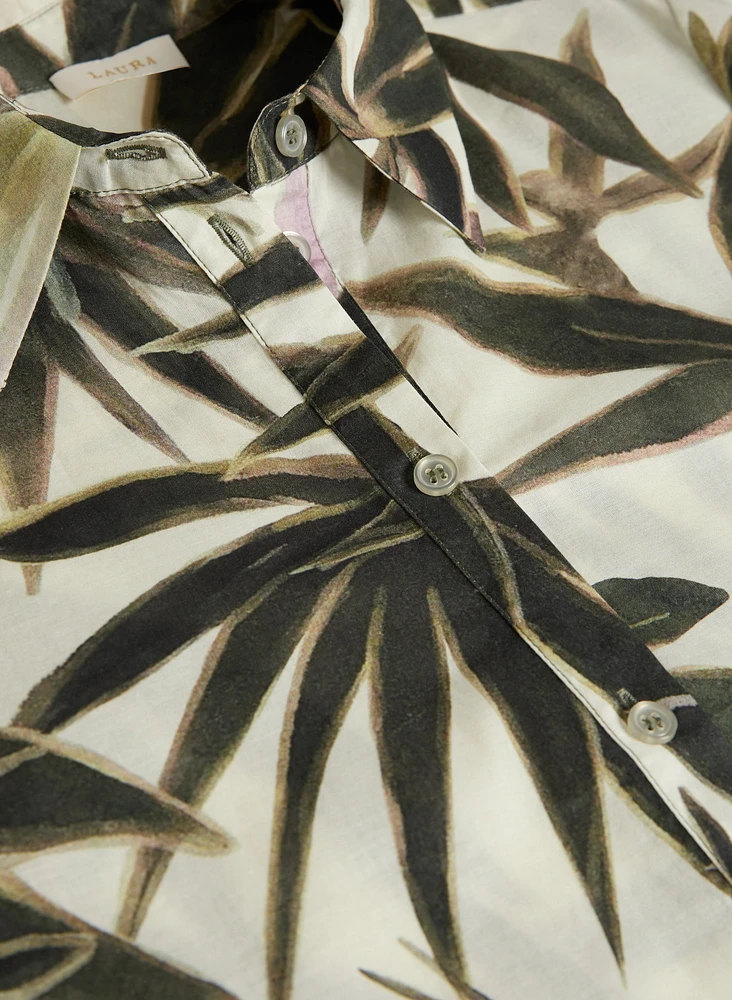 Blouse à motif feuilles