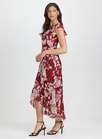 Robe cache-coeur florale à volants