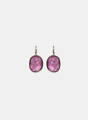 Faceted Oval Stone Earrings
