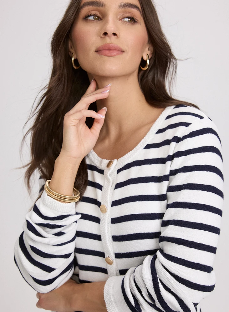 Stripe Knit Cardigan