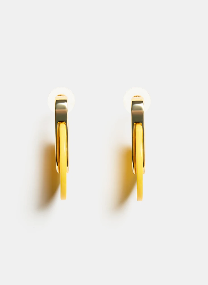 Resin Half-Circle Earrings