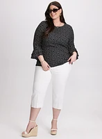 Polka Dot Bell Sleeve Top