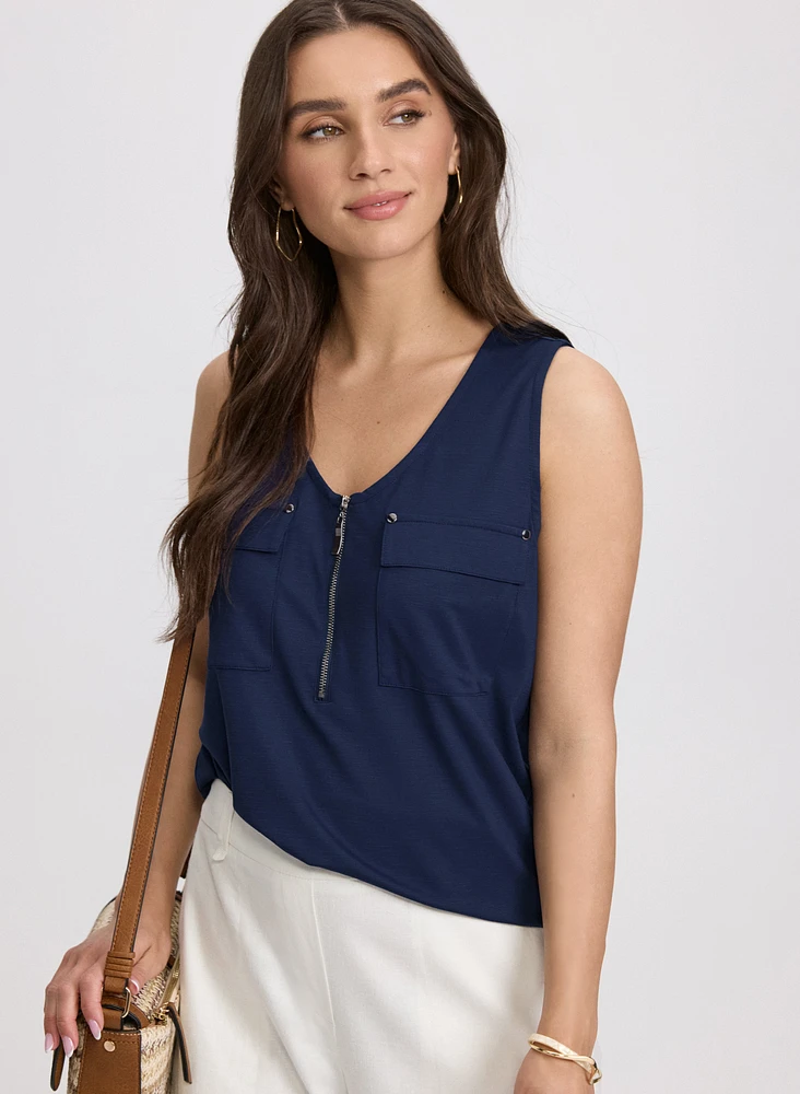 Zip-Up Tank Top