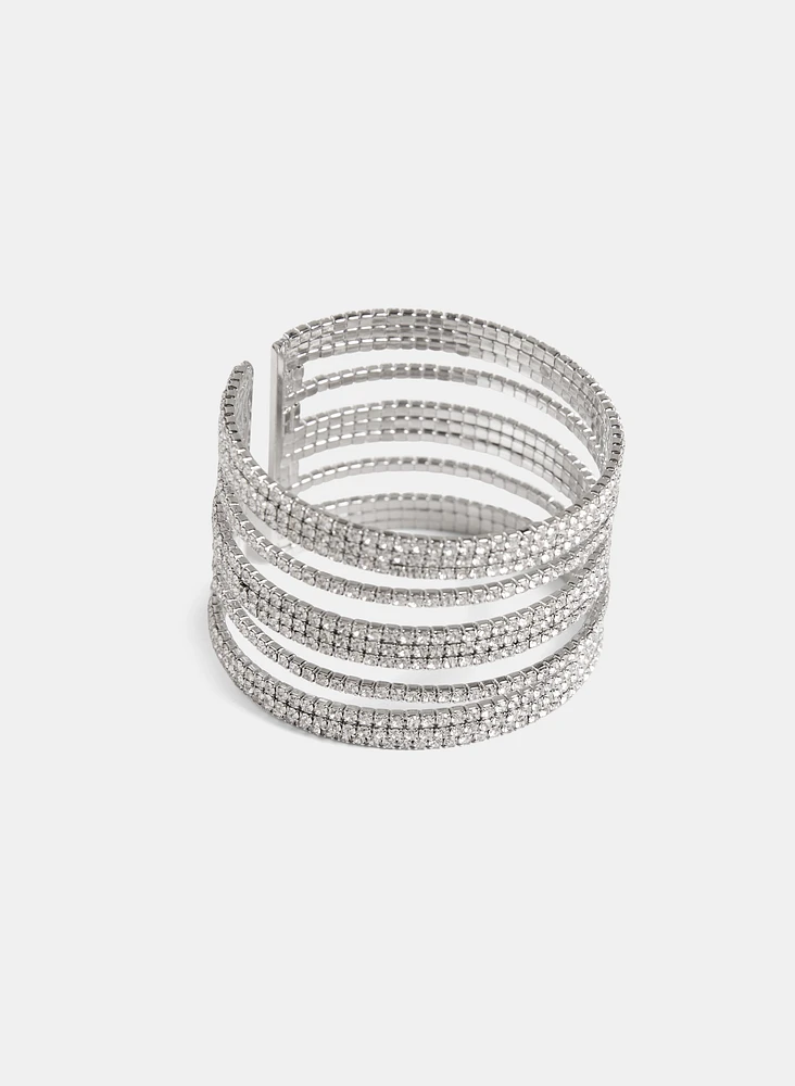 Bracelet manchette à cristaux