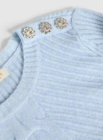 Crystal Button Embellished Sweater