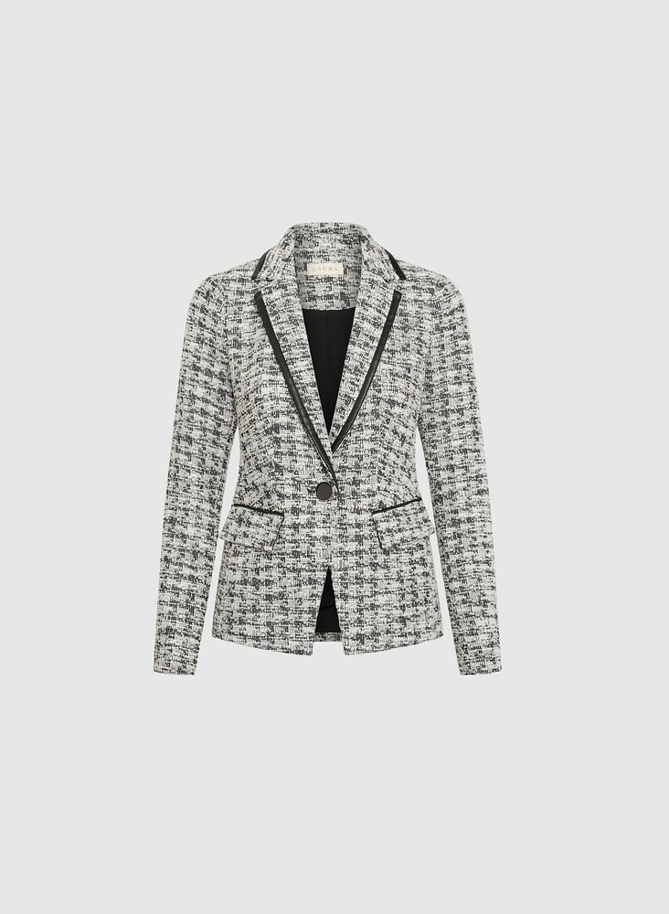 Houndstooth Print Blazer