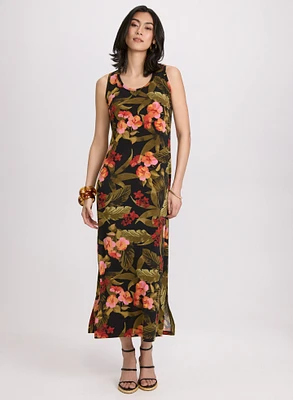 Tropical Jersey Maxi Dress